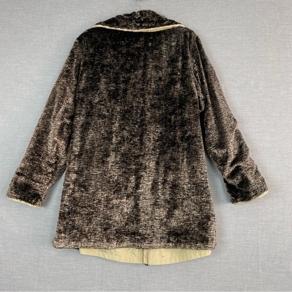 Reversible Coat Jolipel by Niedieck Size Med Button Up Winter Trench Faux Fur - Picture 3 of 12
